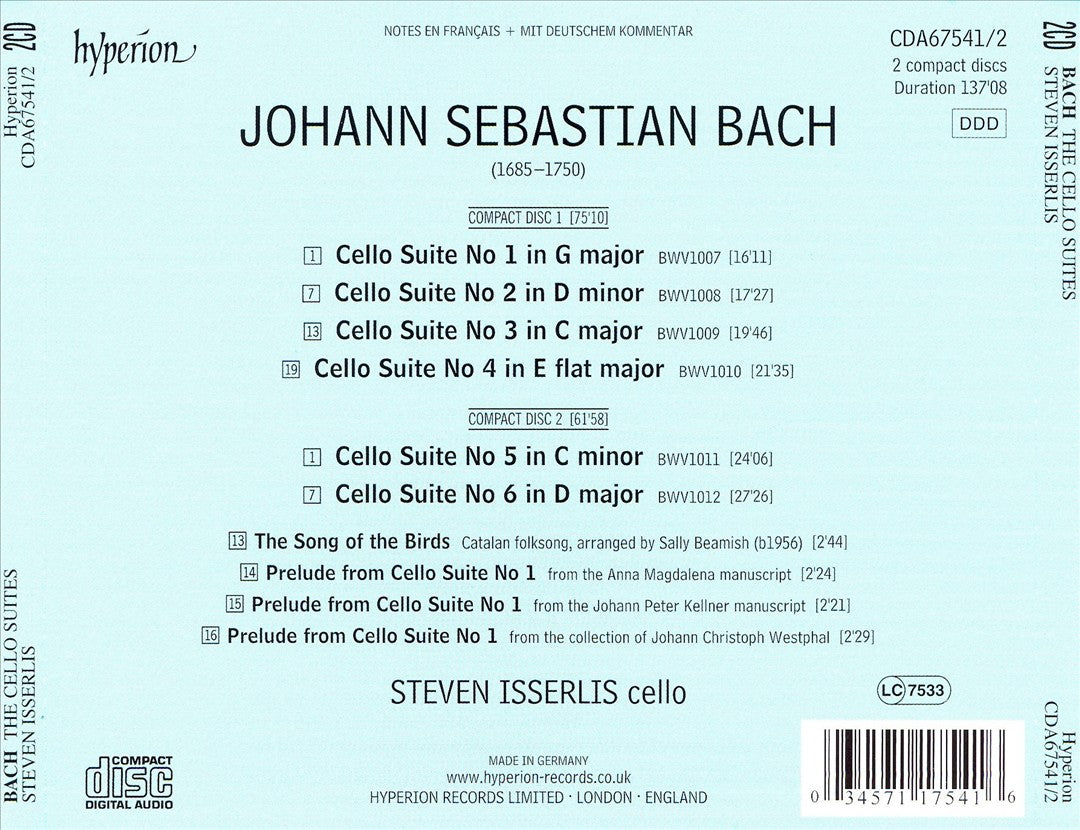 Bach: Cello Suites cover art