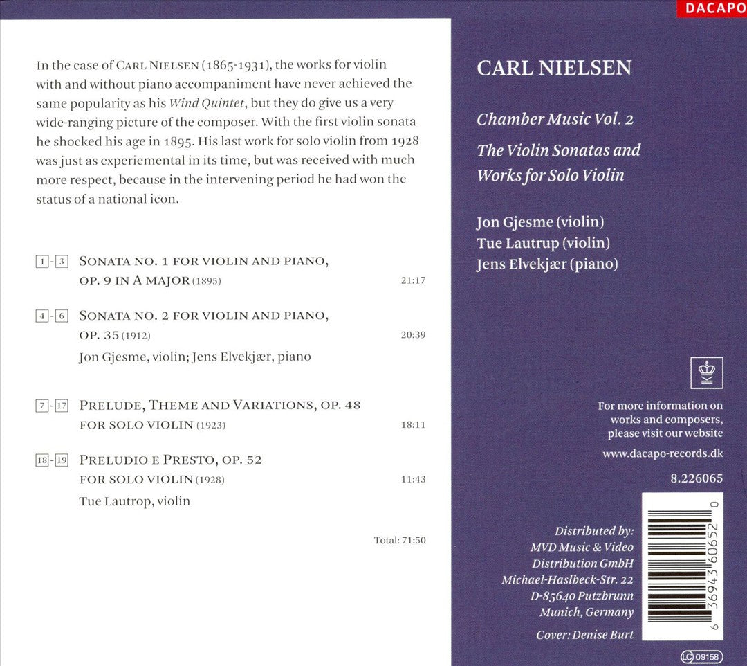 Carl Nielsen: The Violin Sonatas and Works for Solo Violin cover art