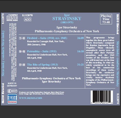 Stravinsky: The Rite of Spring; Firebird Suite; Petrushka Suite cover art
