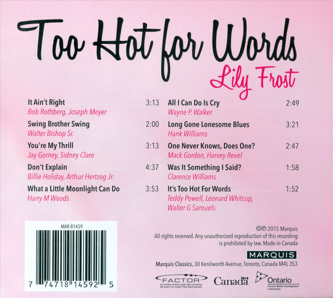 Too Hot For Words cover art