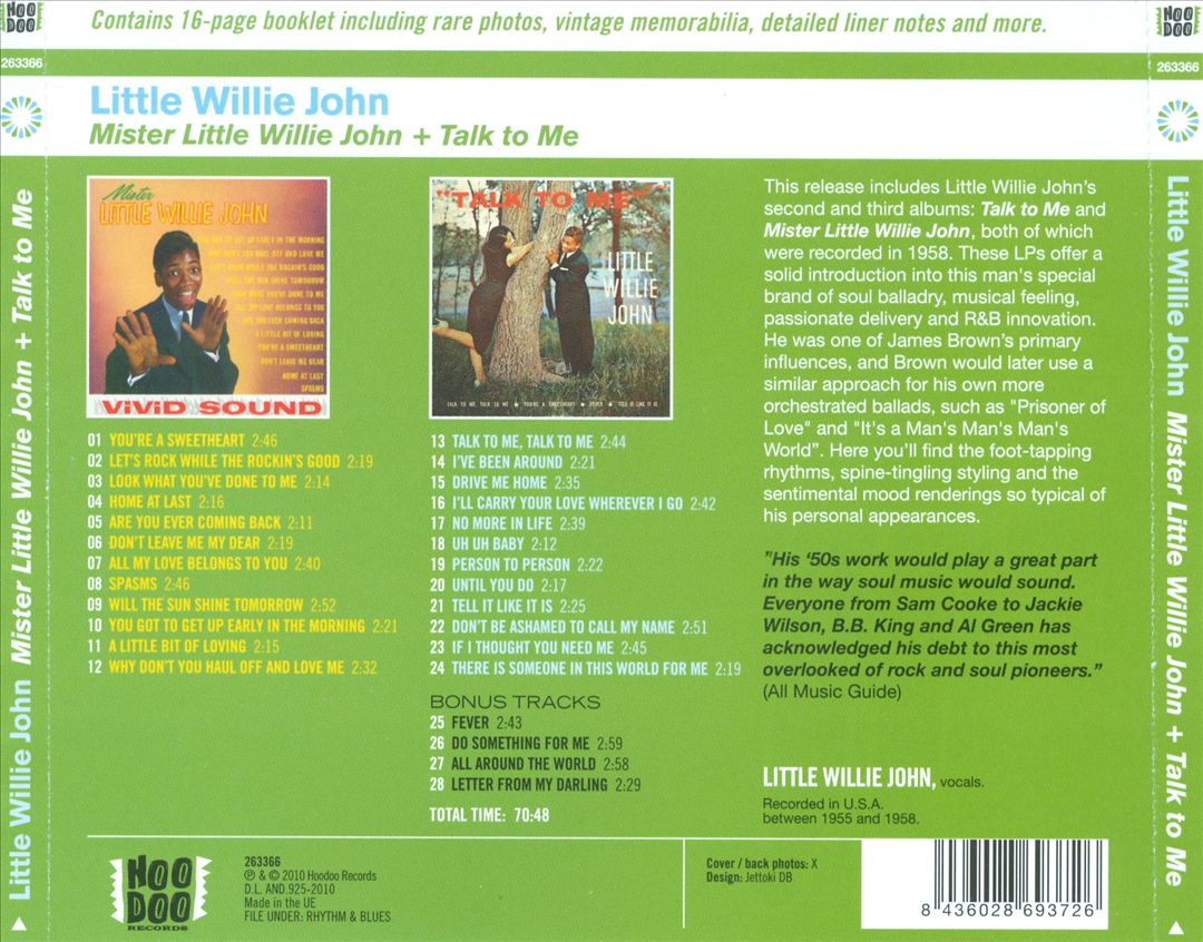 Mister Little Willie John/Talk to Me cover art