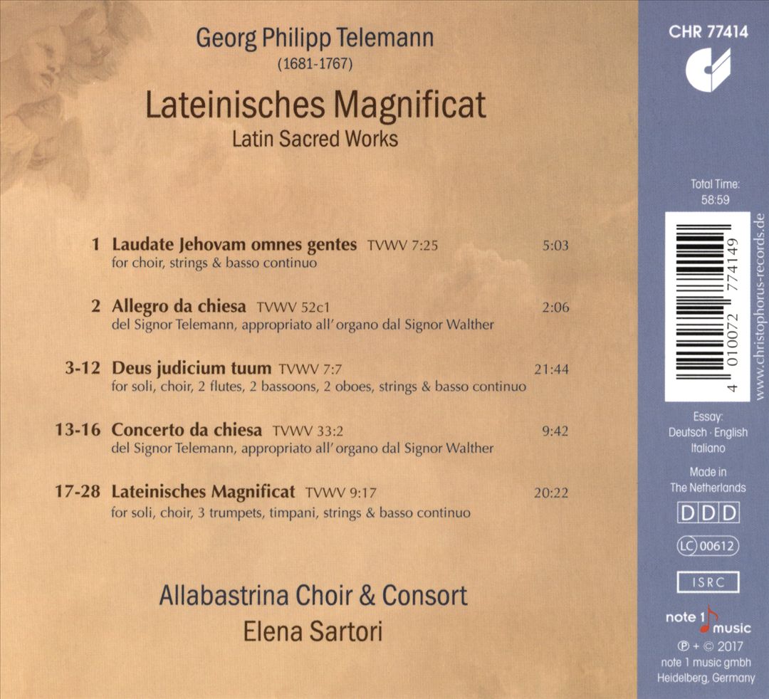 G.Ph. Telemann: Lateinisches Magnificat cover art
