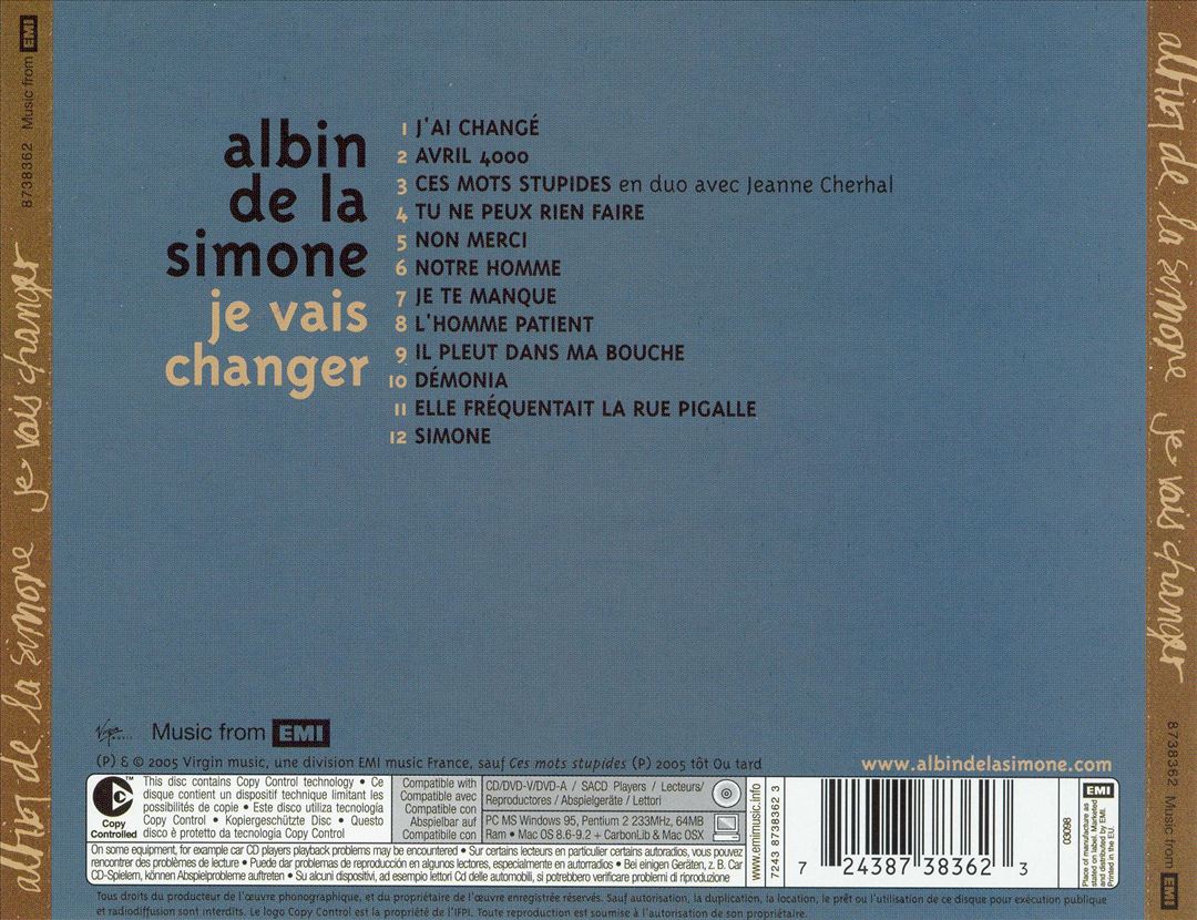 Je Vais Changer cover art