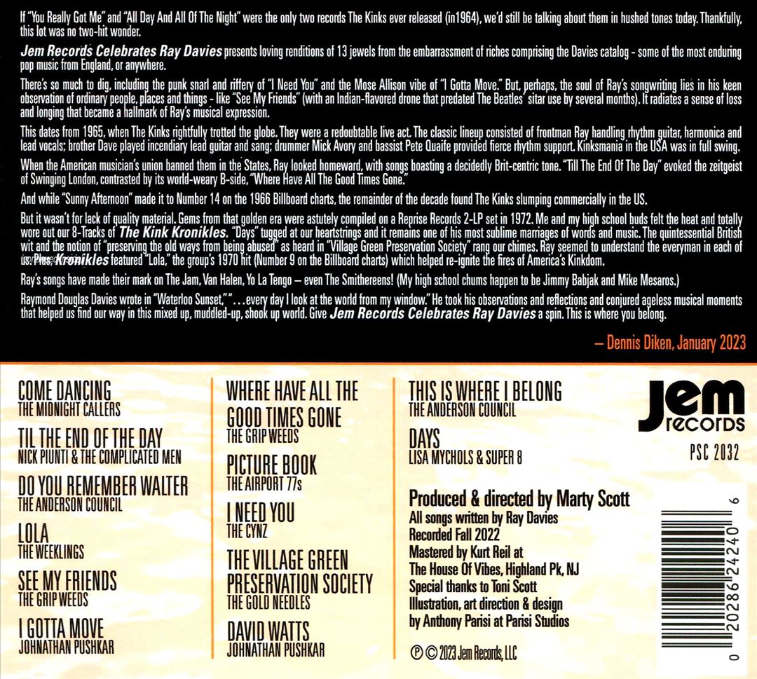 Jem Records Celebrates Ray Davies cover art