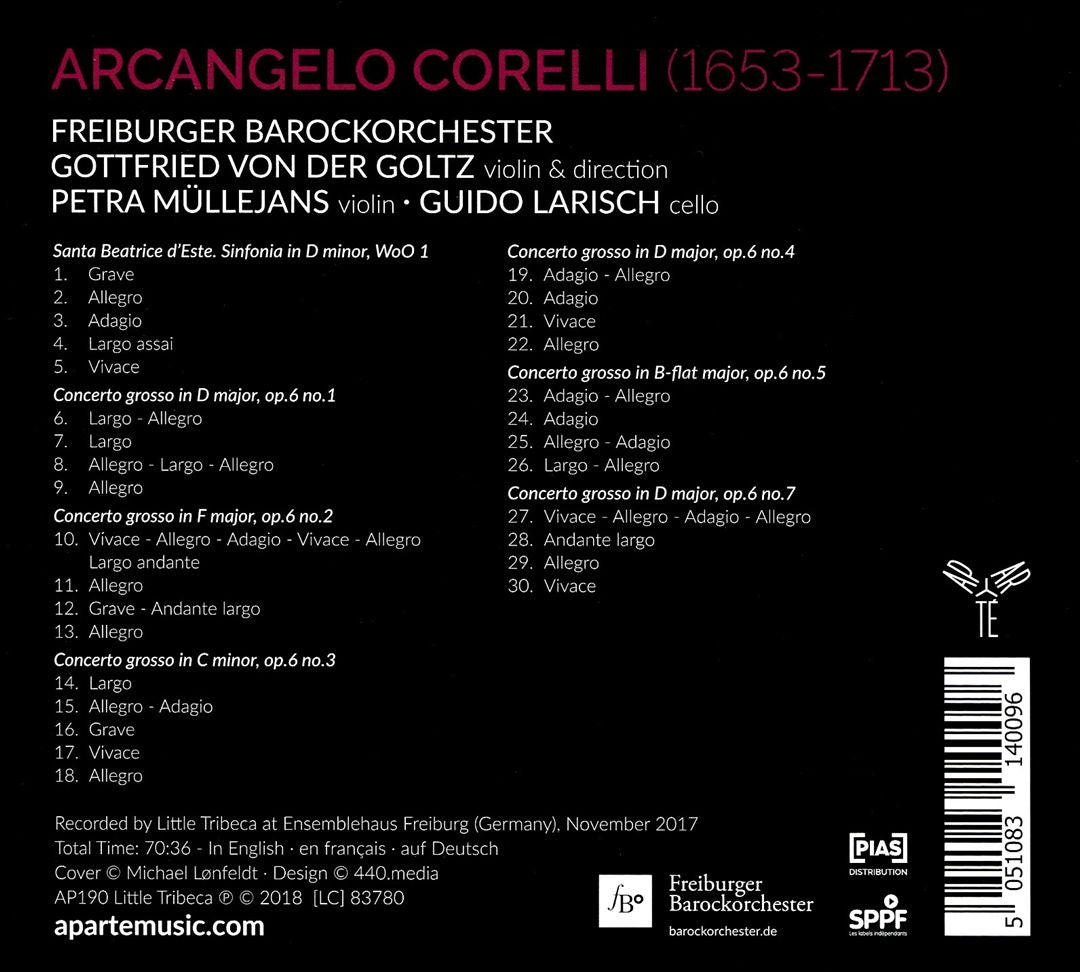 Corelli: Concerti Grossi; Sinfonia to Santa Beatrice d'Este cover art