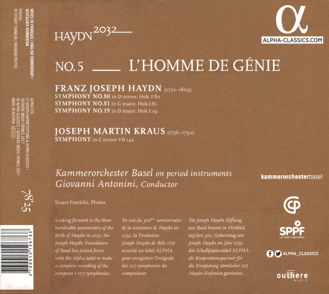 Haydn 2032, No. 5: L'Homme de Génie cover art