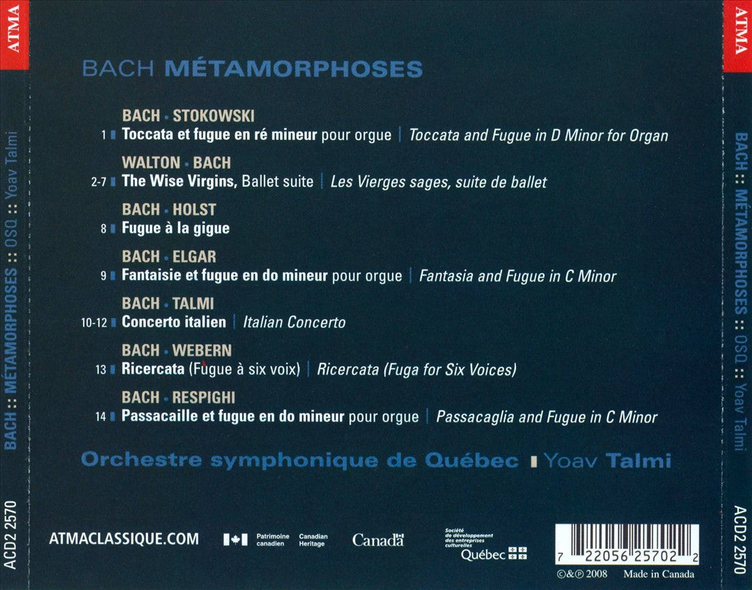 Bach Métamorphoses: Stokowski, Walton, Holst, Elgar, Talmi, Webern, Respighi cover art