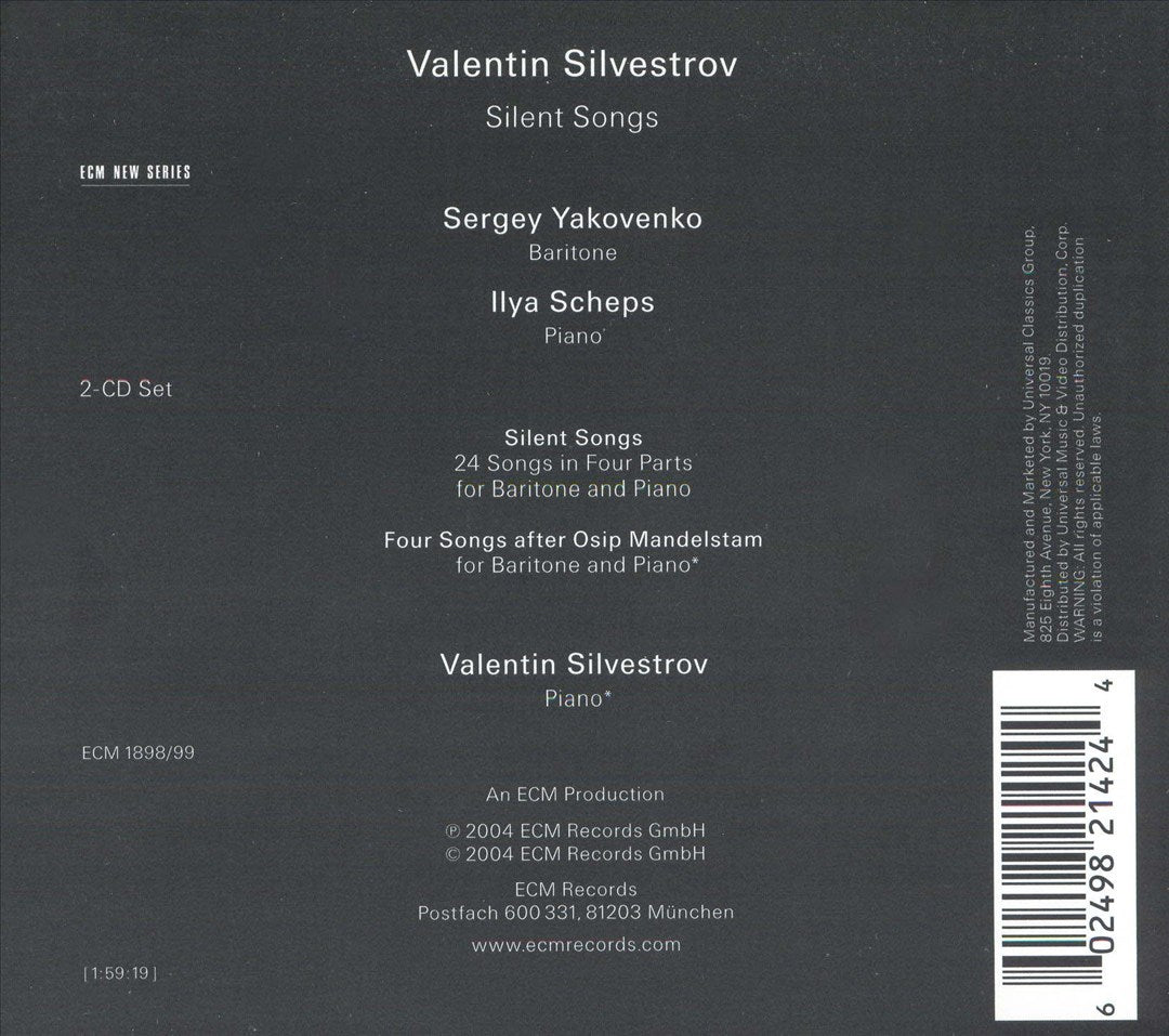 Valentin Silvestrov: Silent Songs cover art