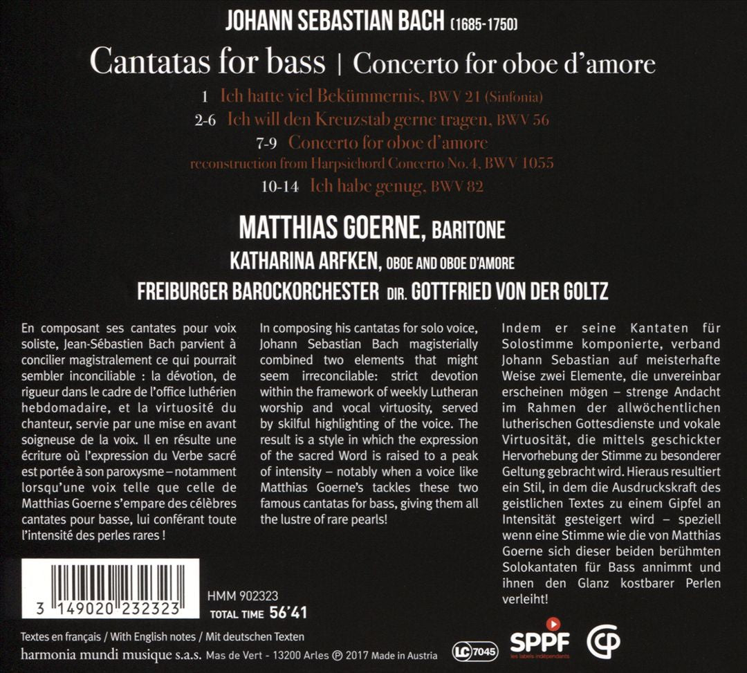 Bach: Cantatas for Bass cover art