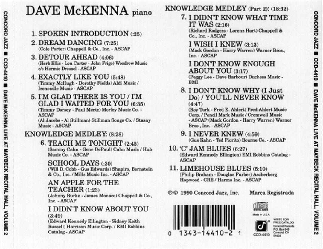 Live at Maybeck Recital Hall, Vol. 2 cover art