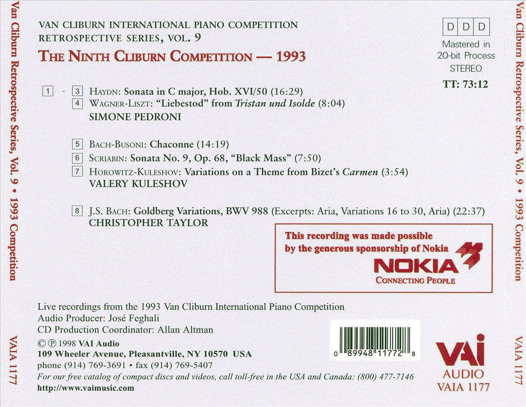 Van Cliburn Competition 1993 cover art