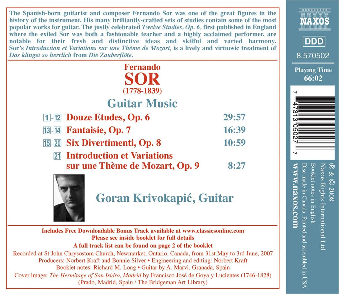 Fernando Sor: Twelve Studies; Fantasie; Six Divertimenti cover art