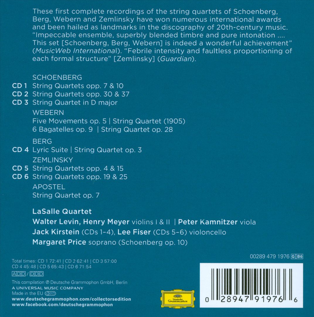Schoenberg, Berg, Webern, Zemlinsky: Complete String Quartets cover art