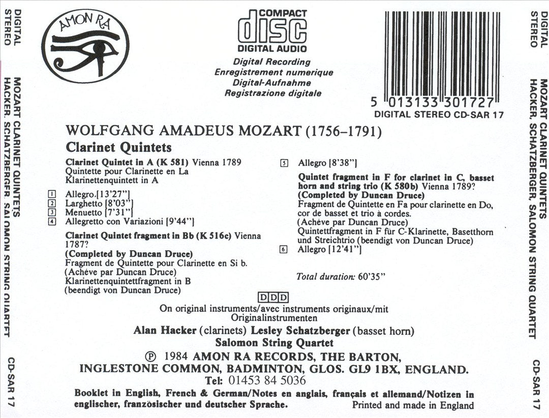 Mozart: Clarinet Quintets cover art