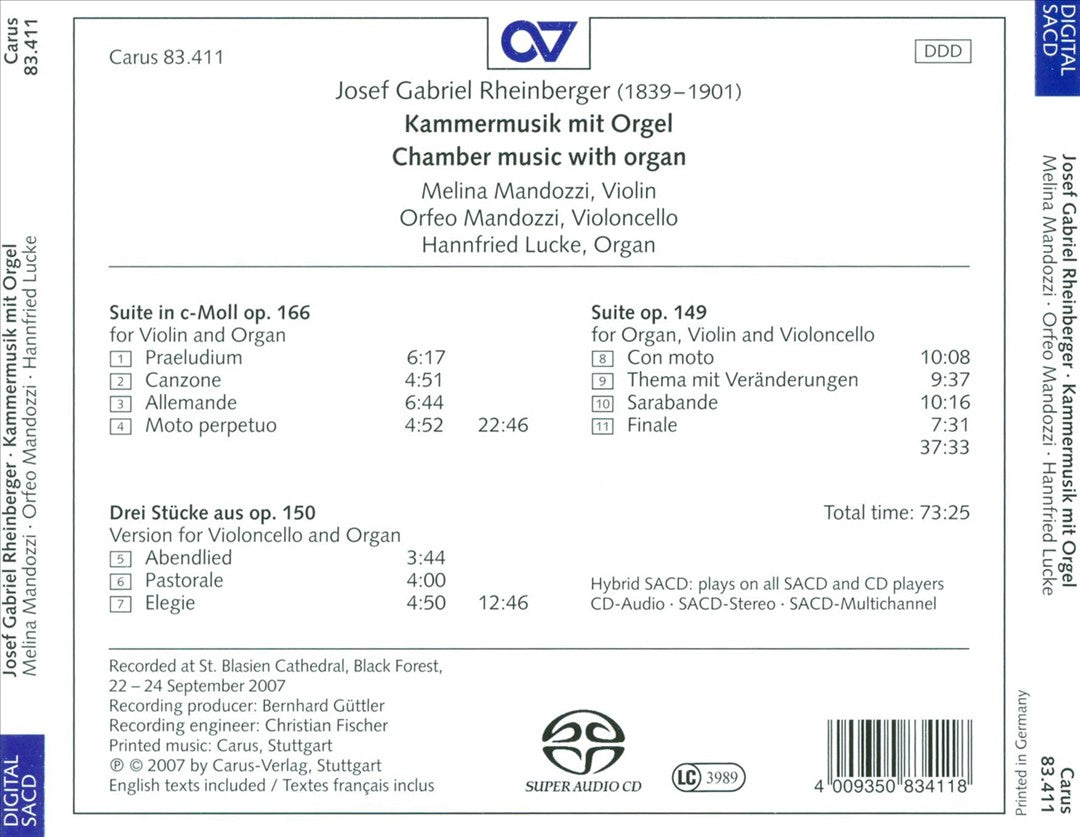 Josef Gabriel Rheinberger: Chamber Music with Organ cover art
