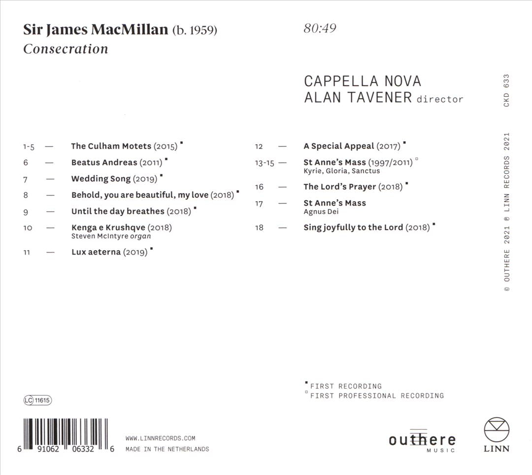 Sir James MacMillan: Consecration cover art
