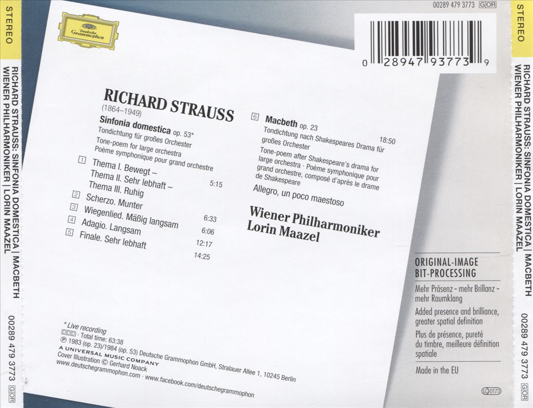 Richard Strauss: Sinfonia domestica; Macbeth cover art