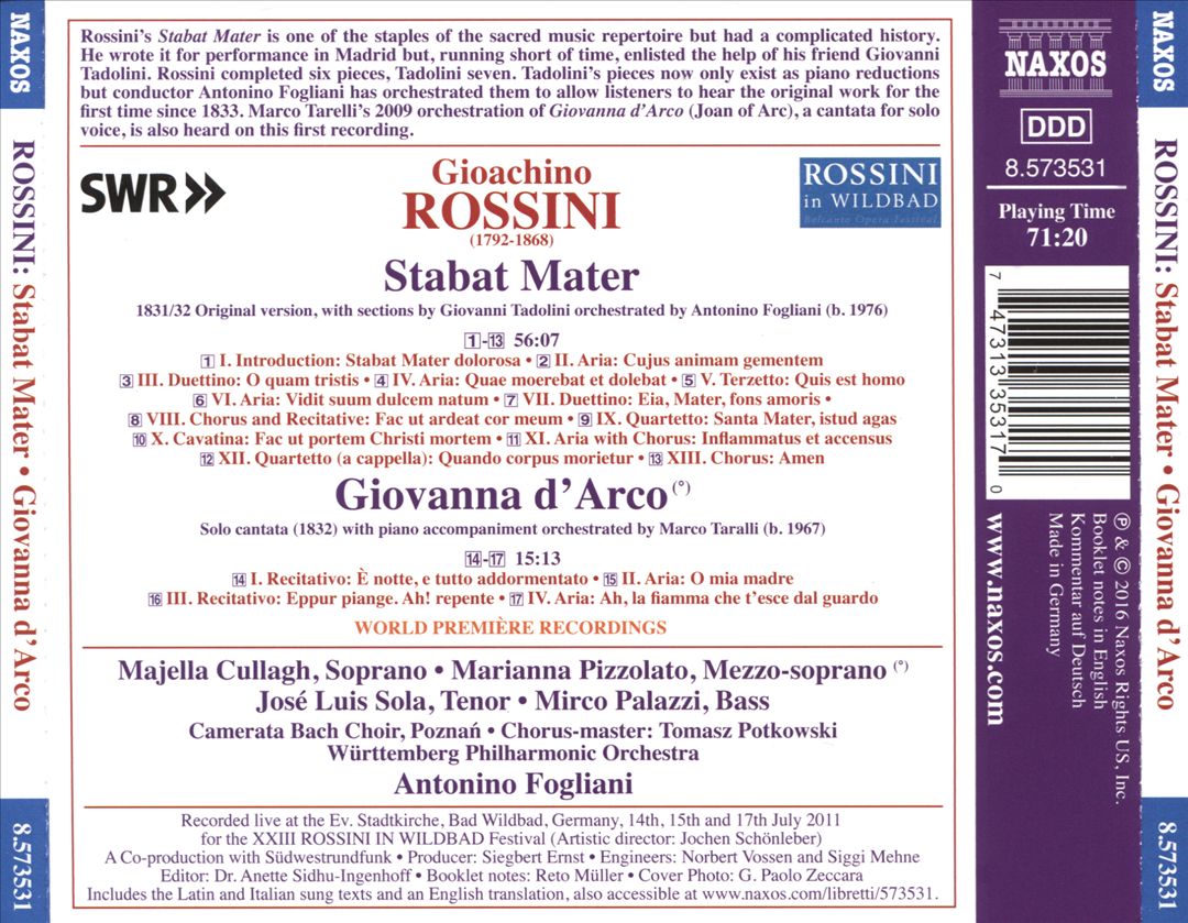 Gioachino Rossini: Stabat Mater cover art