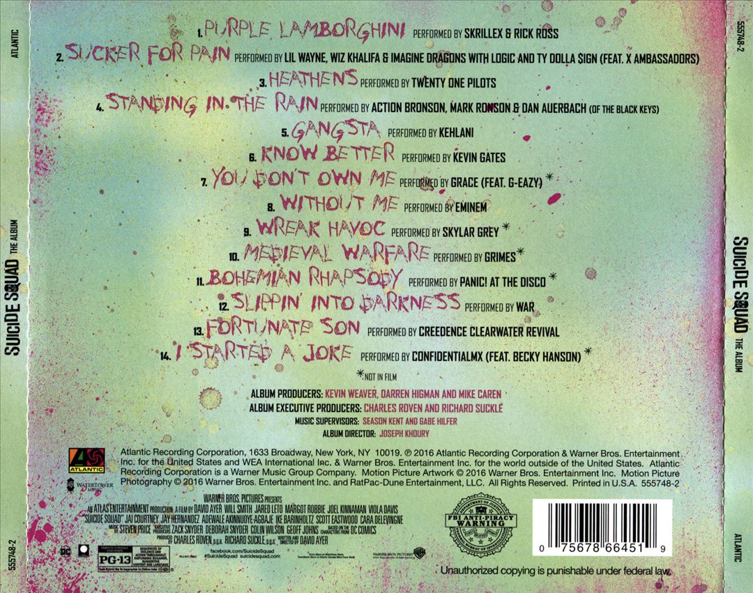 Suicide Squad: The Album cover art