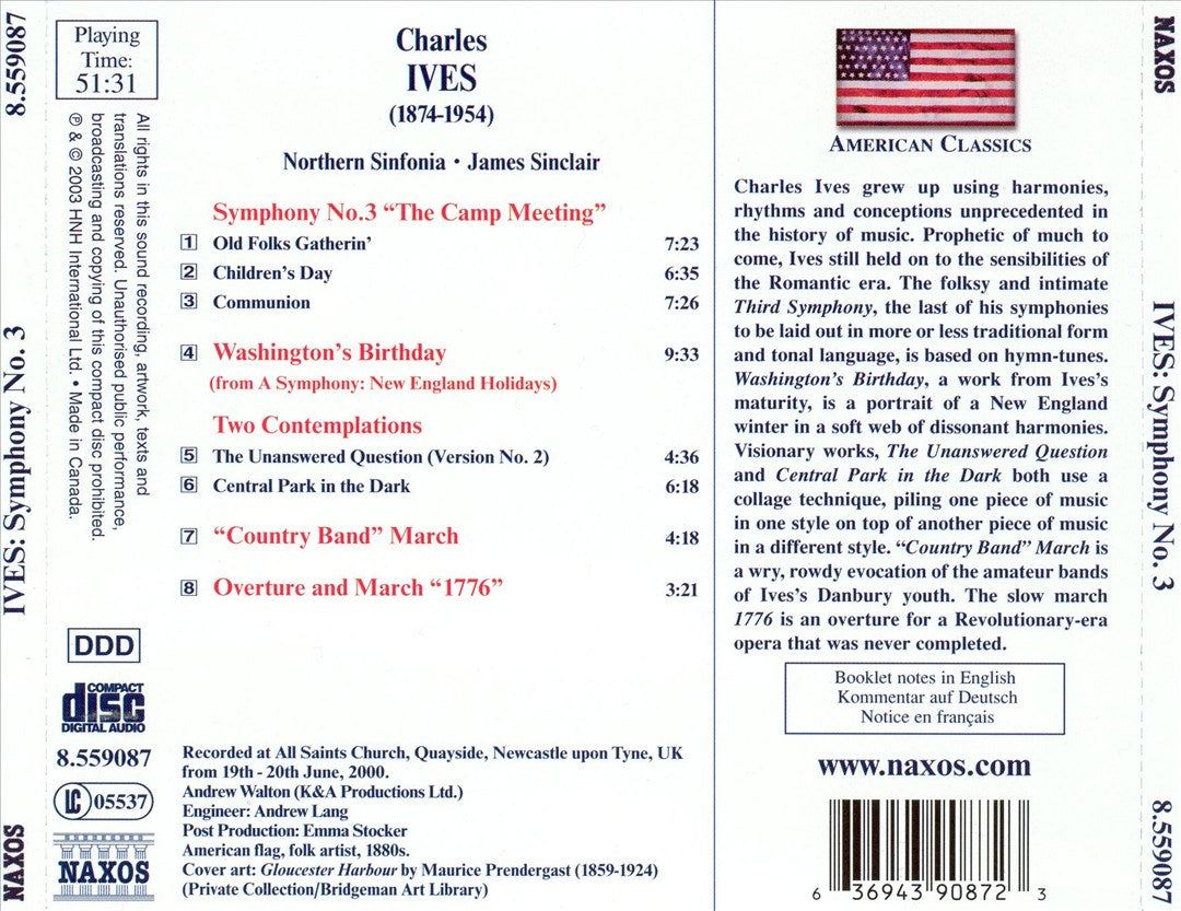 Ives: Symphony No. 3 cover art