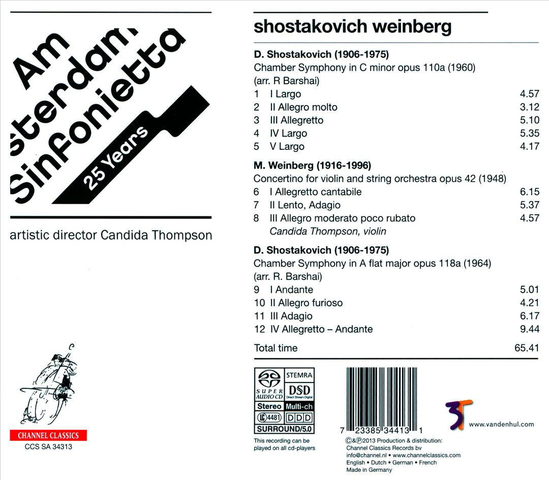 Shostakovich: Chamber Symphonies Op.110a & 118a; Weinberg: Concertino Op. 42 cover art