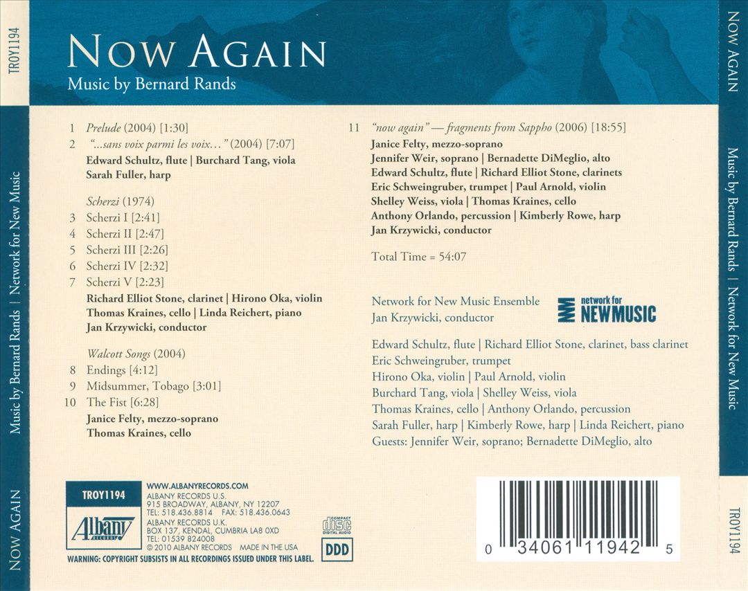 Bernard Rands: Now Again cover art
