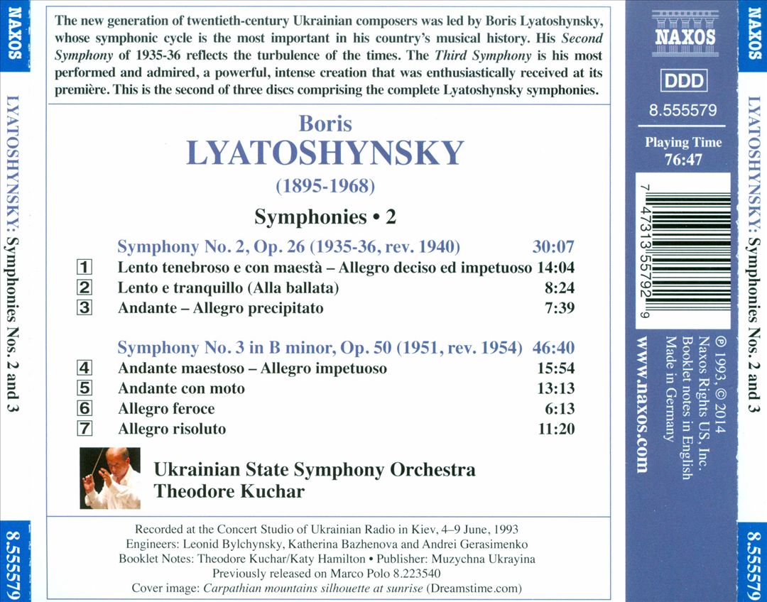 Boris Lyatoshynsky: Symphonies Nos. 2 and 3 cover art