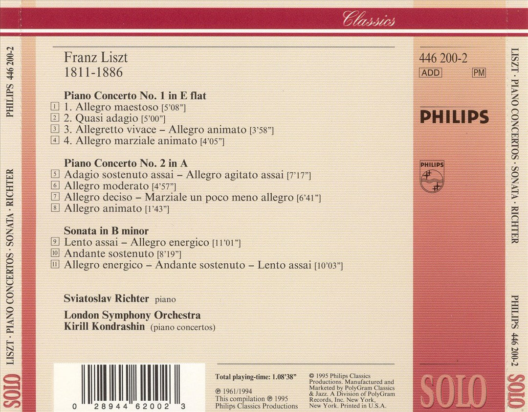 Liszt: The Two Piano Concertos; The Piano Sonata cover art