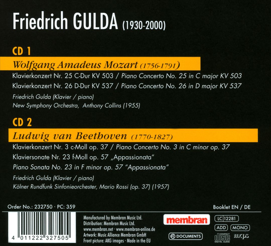 Friedrich Gulda plays Mozart & Beethoven cover art