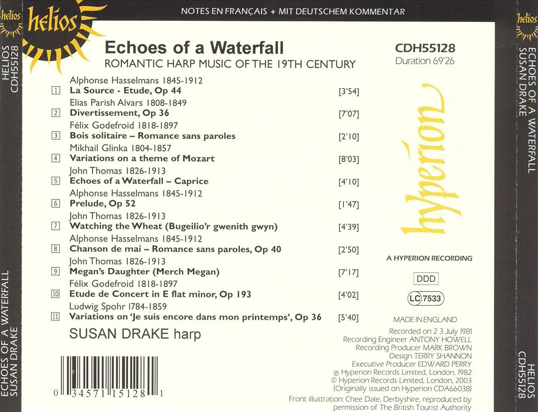 Echoes of a Waterfall: Romantic Harp Music of the 19th Century cover art