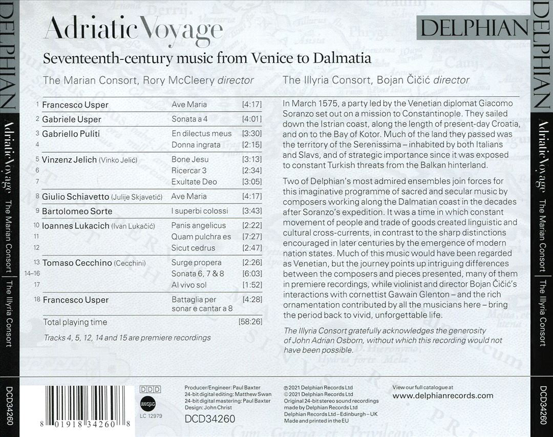 Adriatic Voyage: Seventeenth-century Music from Venice to Dalmatia cover art