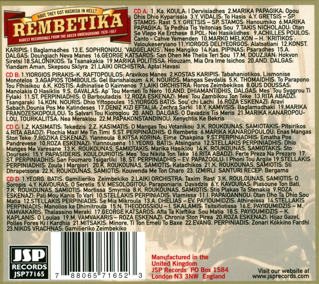Have They Got Hashish In Hell? Rembetika, Vol. 8: Rarest Recordings From the Greek Underground 1920-1957 cover art