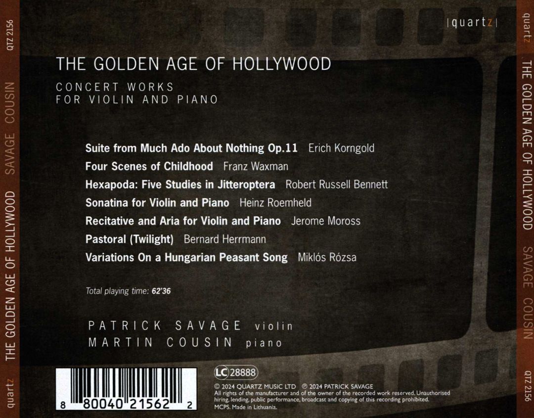 Golden Age of Hollywood: Concert Works for Violin and Piano cover art