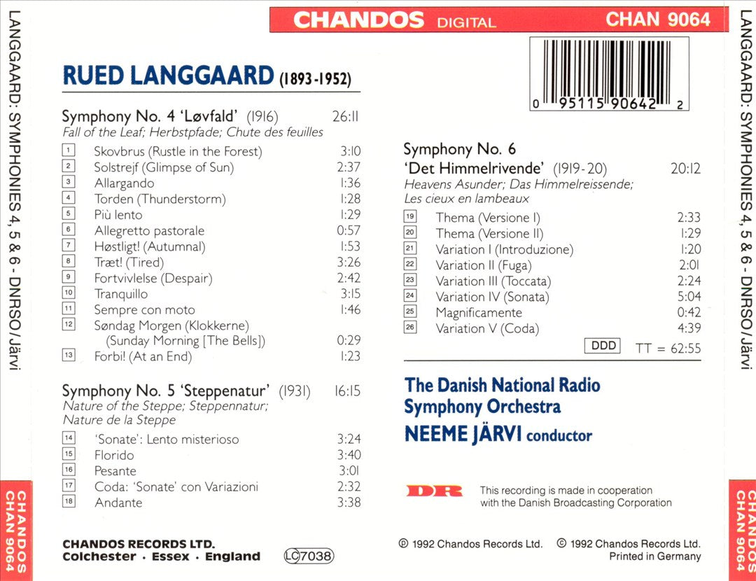Langgaard: Symphonies Nos. 4, 5, 6 cover art