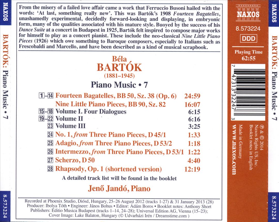 Bartók: Fourteen Bagatelles; Nine Little Piano Pieces cover art