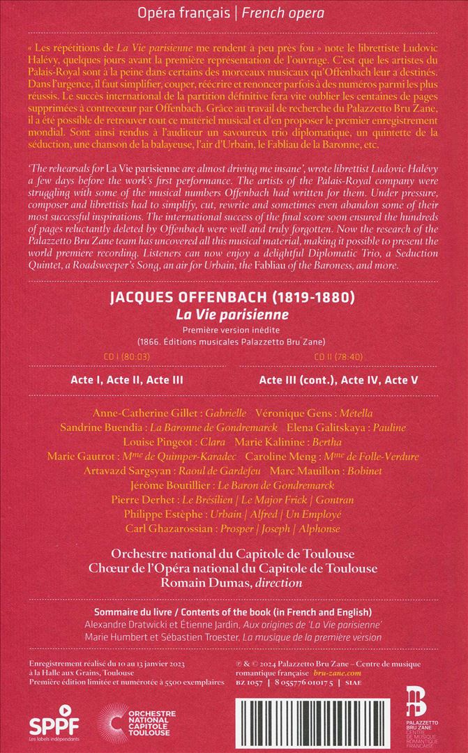 Jacques Offenbach: La Vie parisienne - Version Original Inétral 1866 cover art