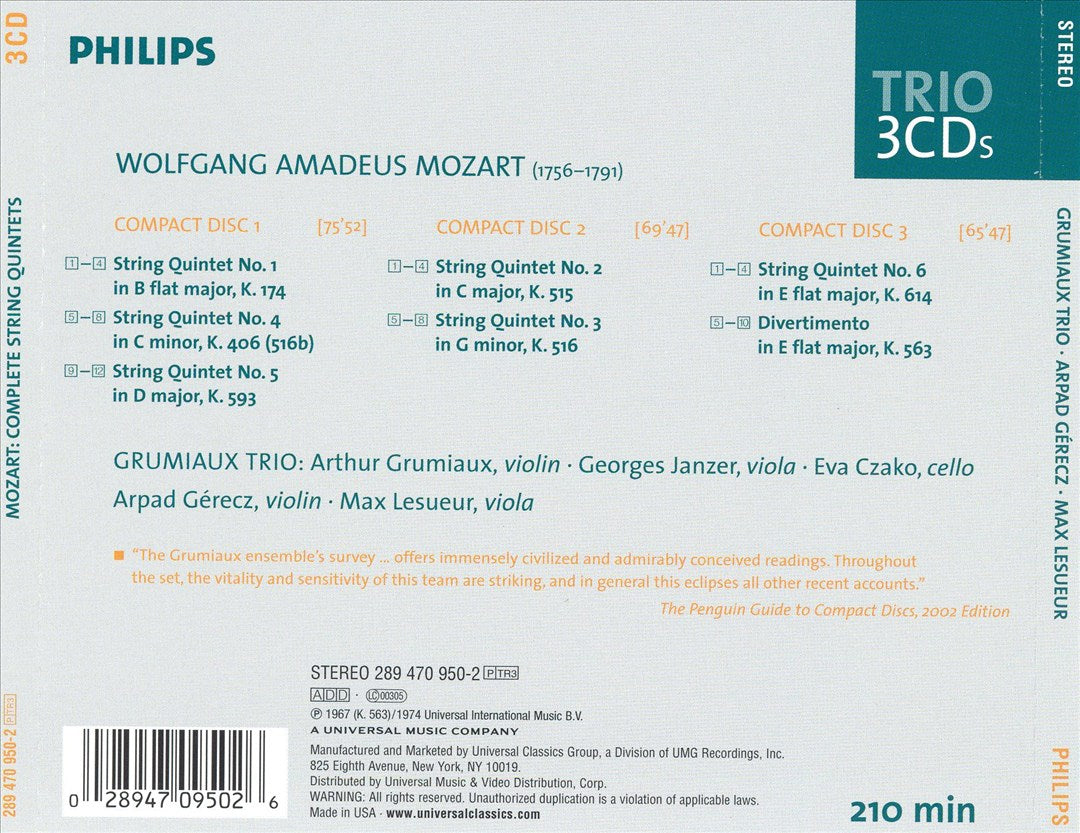 Mozart: Complete String Quintets cover art