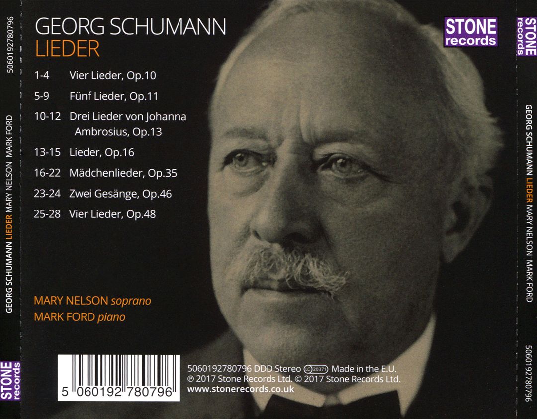 Georg Schumann: Lieder cover art