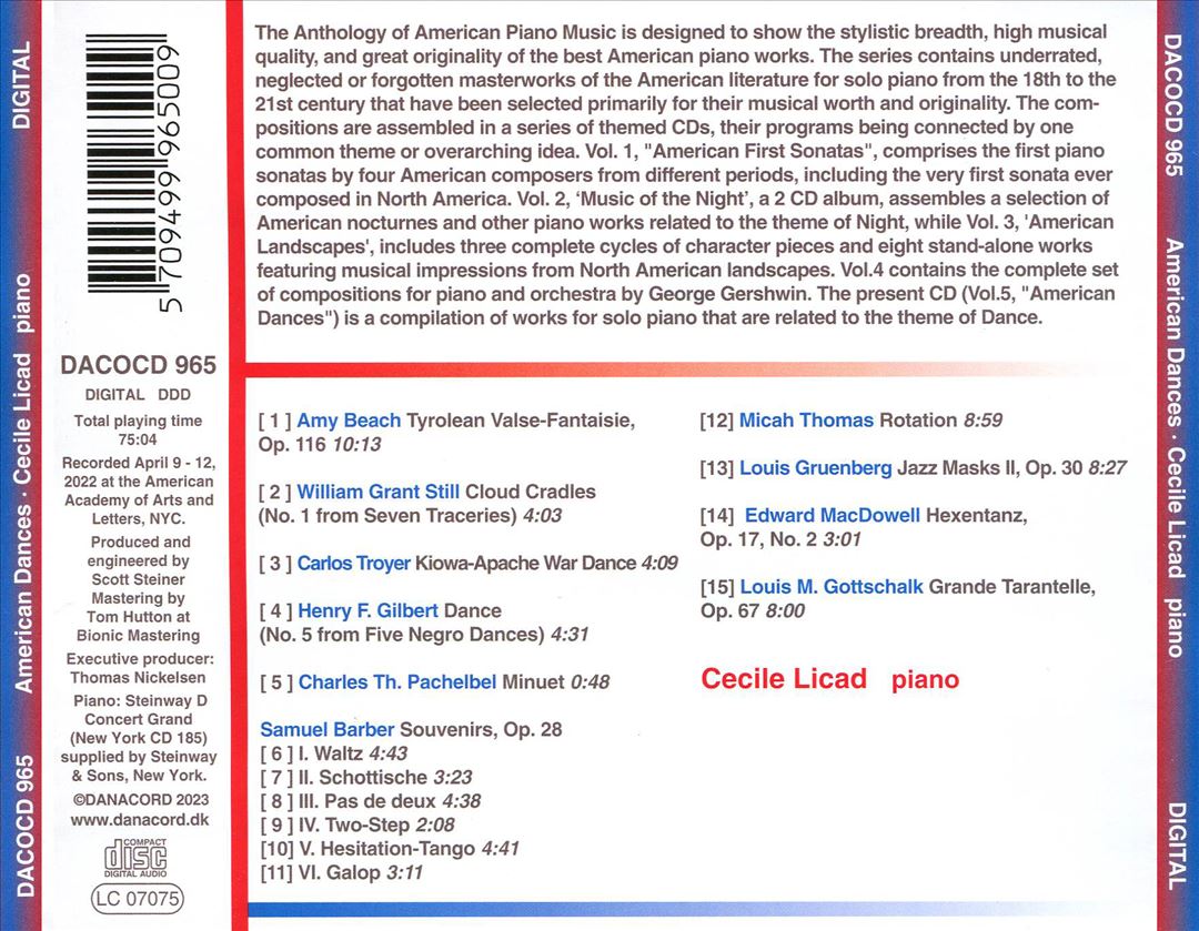 Anthology of American Piano Music, Vol. 5: American Dances cover art