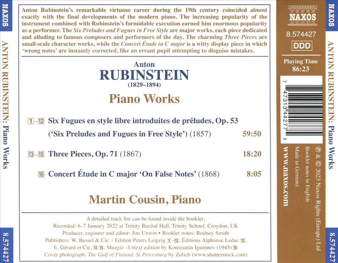 Anton Rubinstein: Piano Works cover art