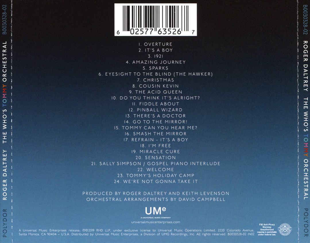 Who's Tommy Orchestral cover art