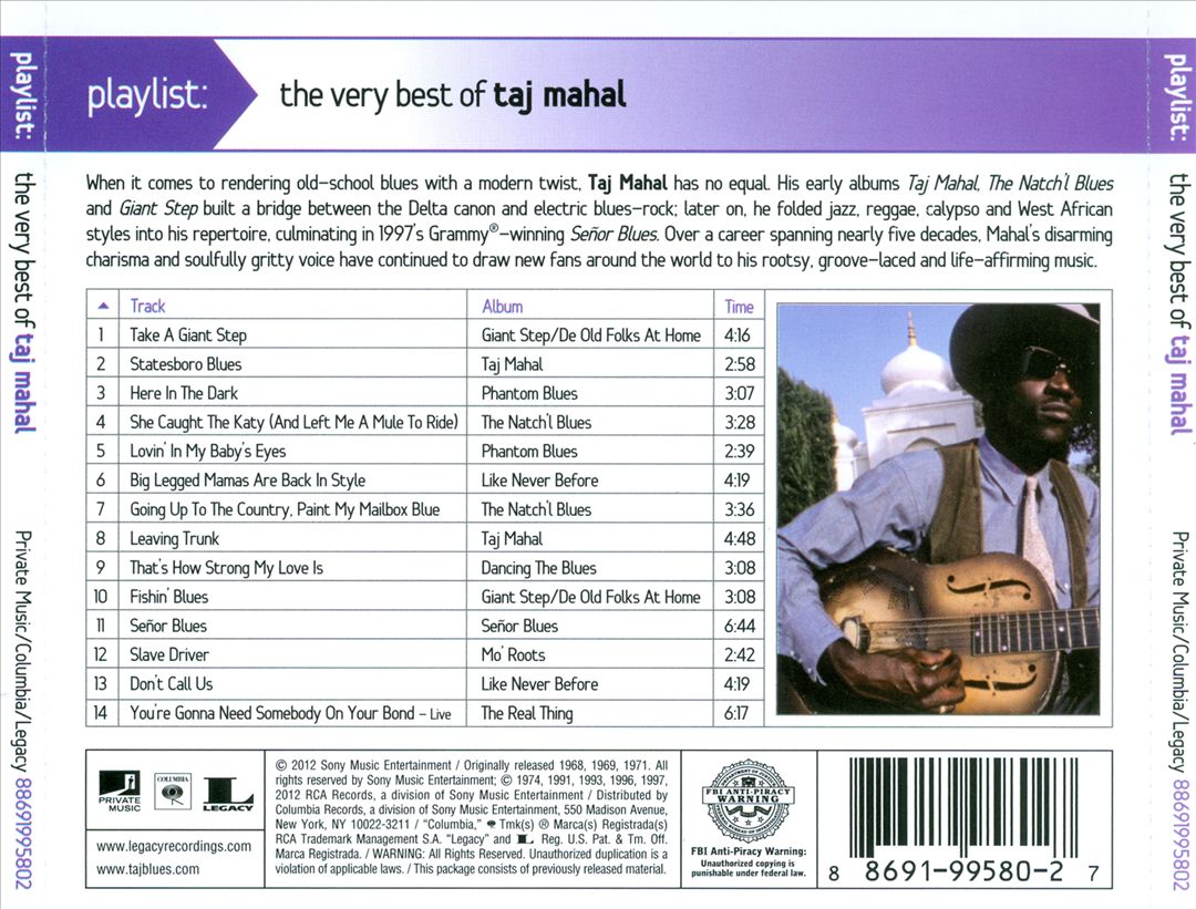 Playlist: The Very Best of Taj Mahal cover art