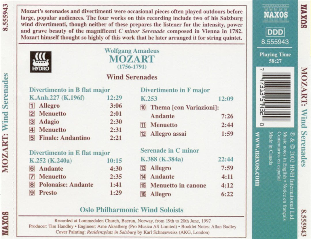 Mozart: Wind Serenades cover art