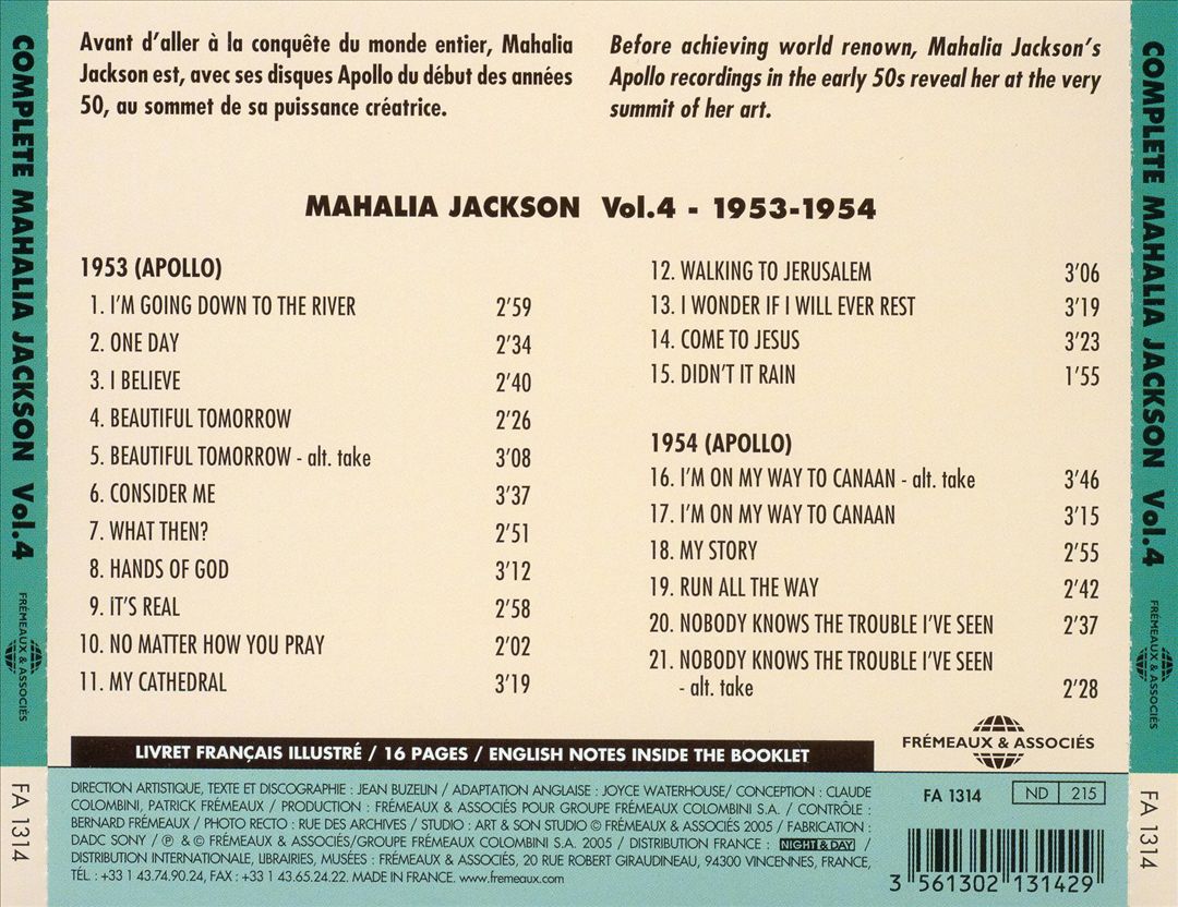 Integrale Mahalia Jackson Vol. 4, 1953 - 1954 cover art