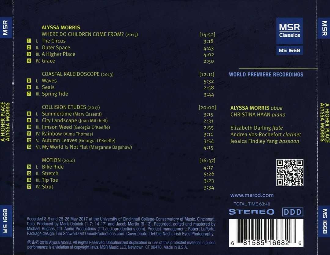 Higher Place: Chamber Music for Oboe by Alyssa Morris cover art