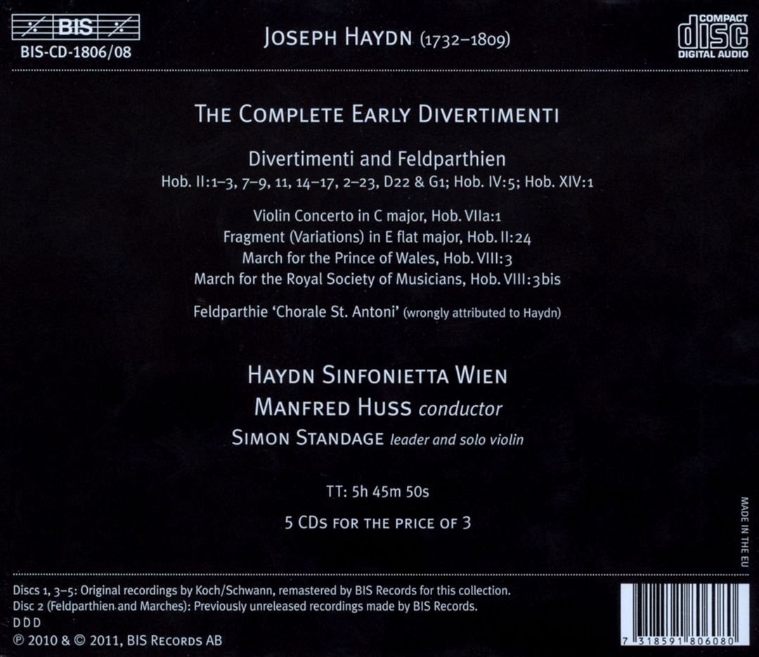 Haydn: The Complete Early Divertimenti cover art