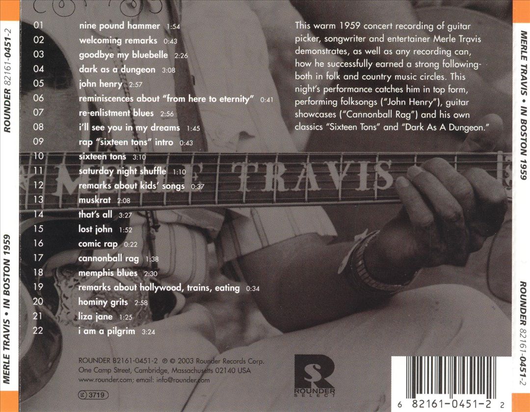 Merle Travis in Boston'1959 cover art