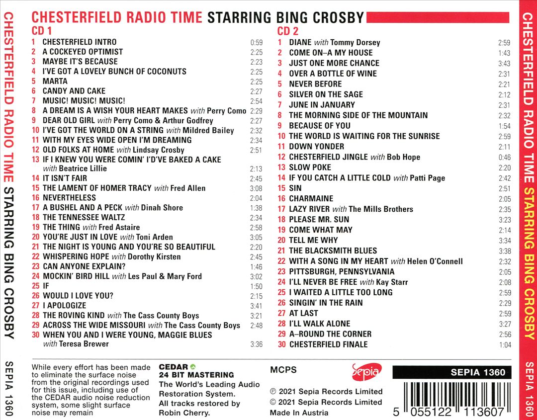 Chesterfield Radio Time Starring Bing Crosby cover art