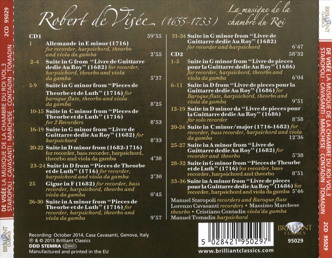 Robert de Visée: La musique de la chambre du Roi, Vol. 3 cover art