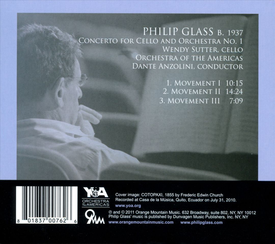 Philip Glass: Concerto for Cello and Orchestra No. 1 cover art
